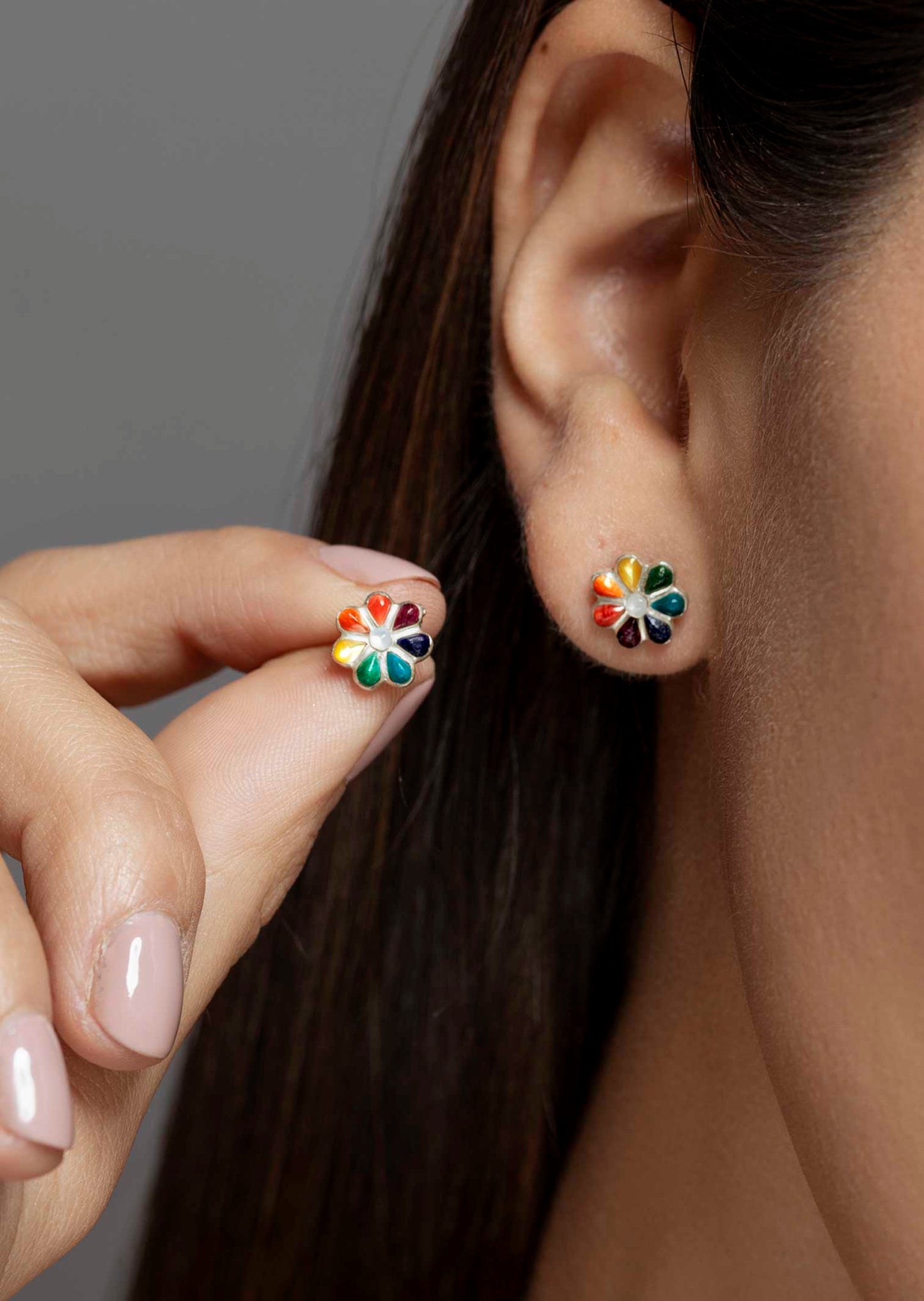 Aretes Flores Colorido