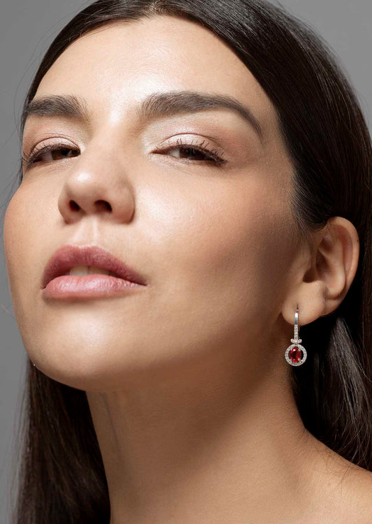 Aretes Circón Rojo