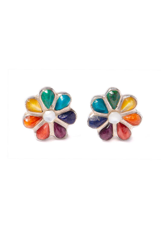 Aretes Flores Colorido